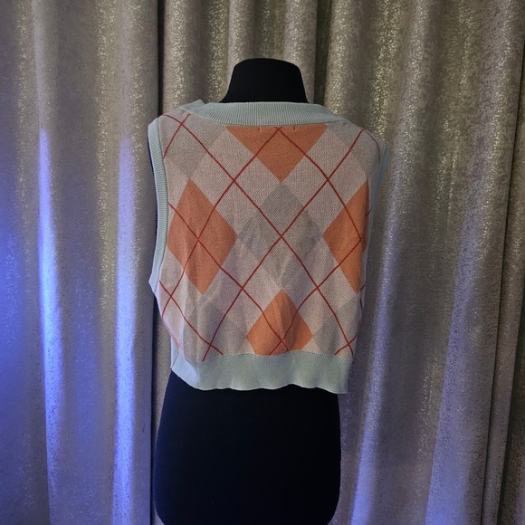 Nikka k V-neck Knitted Sweater vest Square Single-Breasted Loose sz XL - Picture 3 of 7